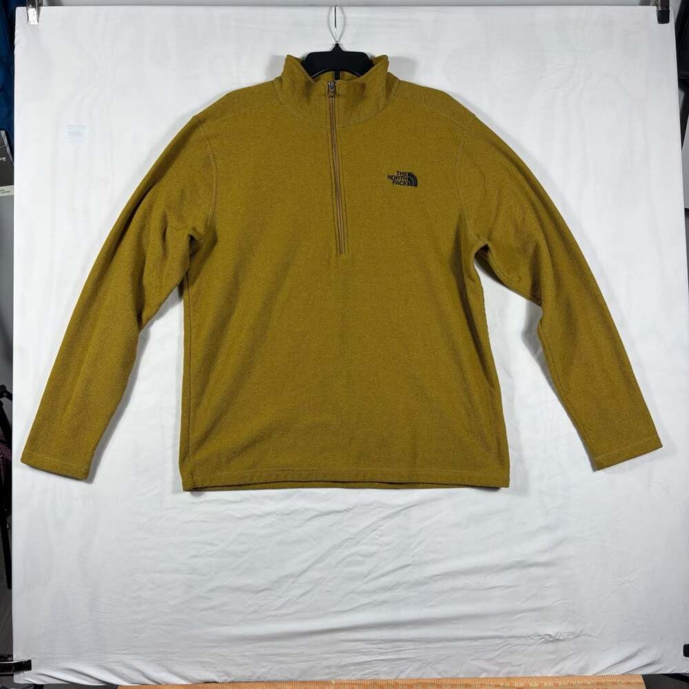 The North Face 1/4 Zip Pullover Fleece Size XL Gold Textured